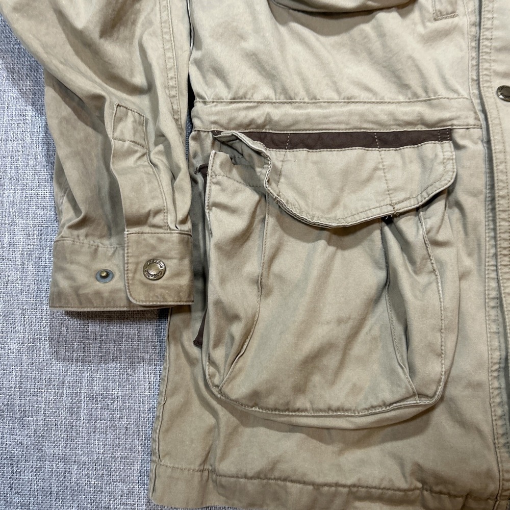 VTG Cabela's Medium Khaki Utility Jacket Outdoor Gear Military Hunting Fishing - Picture 3 of 15